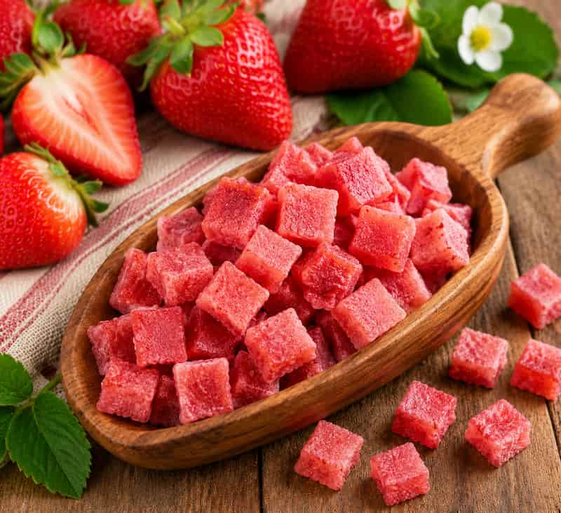 حبه میوه توت فرنگی طبیعی با حفظ عطر و طعم میوه